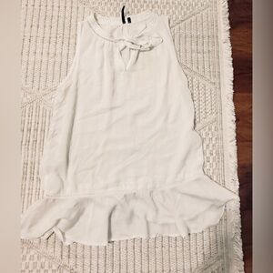 Joe's Jeans Ivory Sleeveless Ruffle Blouse